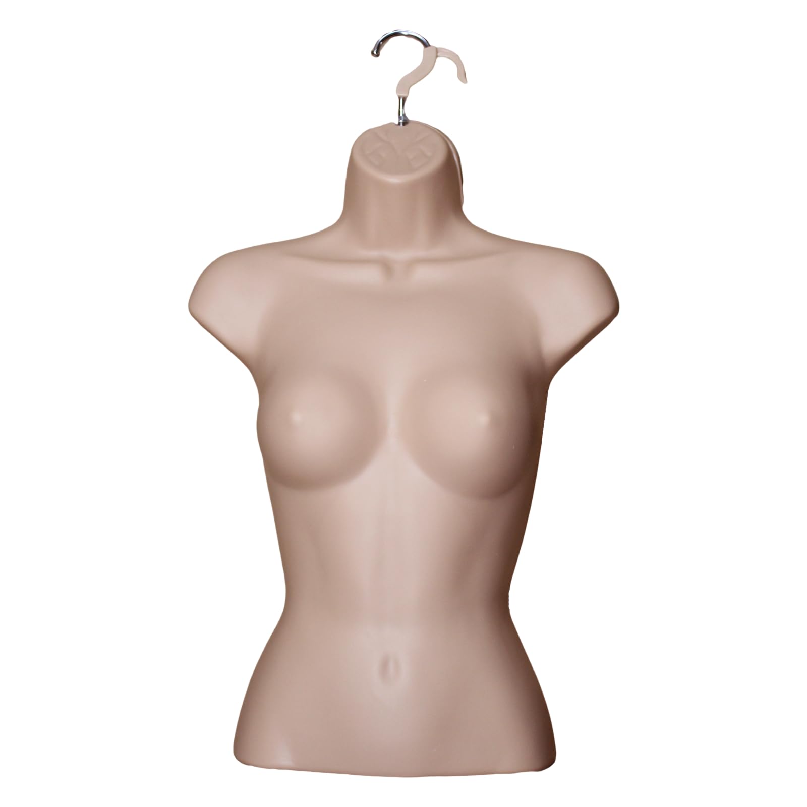 Display Guru Female Hanging Mannequin Half Body Form 3 Quarter Shop Bust Display (Tanned)