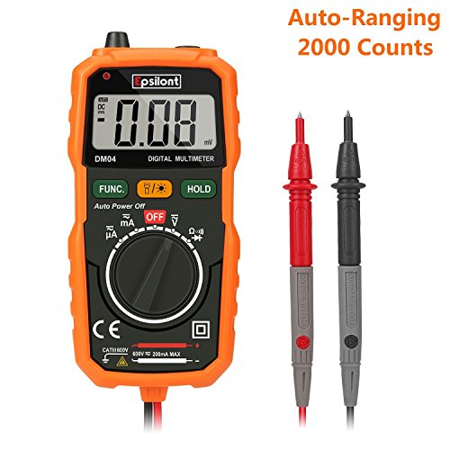 Epsilont EPS1000MM Digital Multimeter, Auto-Ranging Digital Measuring instrument Ac Voltage Detector Amp Ohm Volt Meter Multi Tester Diode with Backlight LCD Display - Thumbnail 3