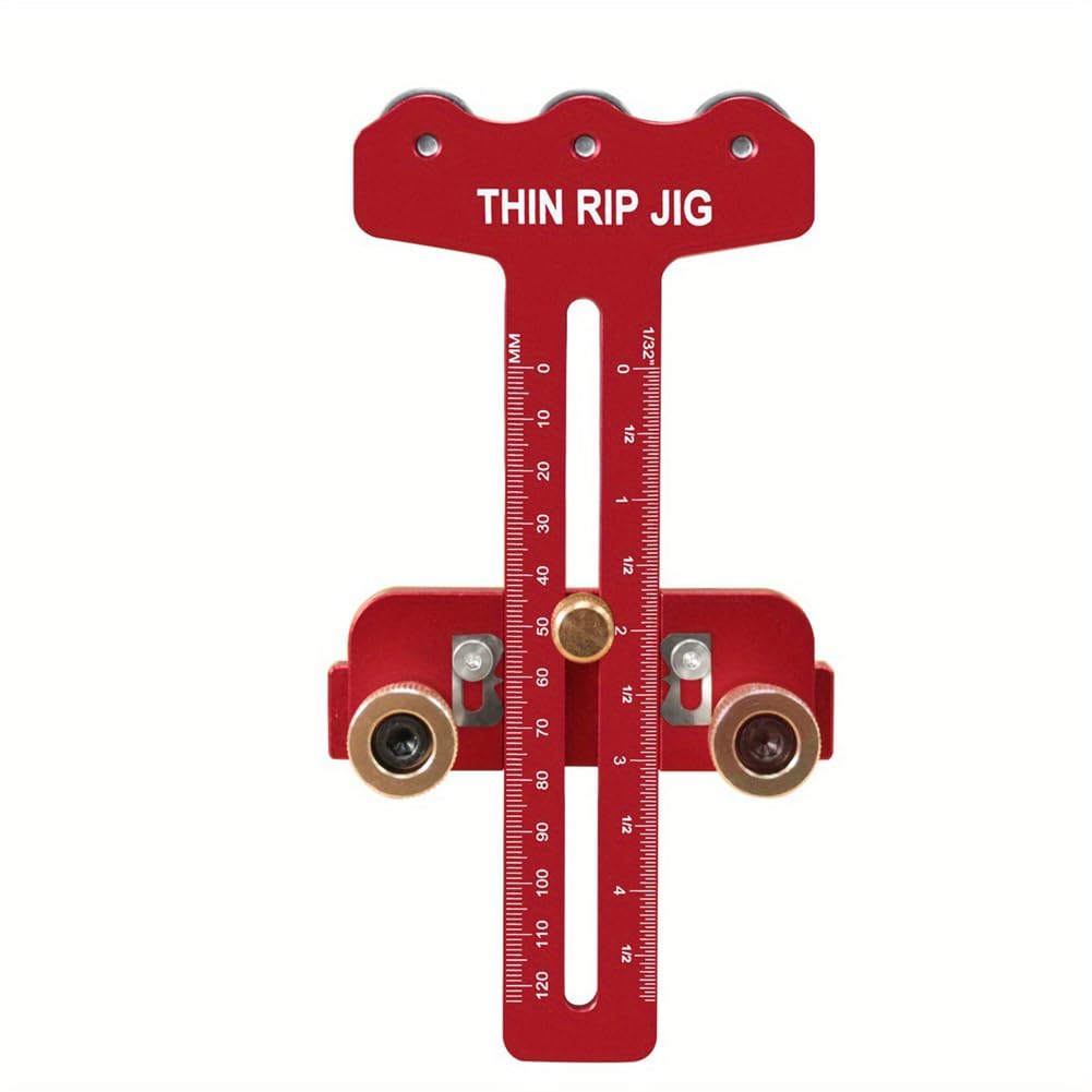 Udsknv[Ksl Red Thin Rip Table Saw Jig,3 Pulleys For Repetitive Narrow Strip Cuts For Making Woodworking Cuts