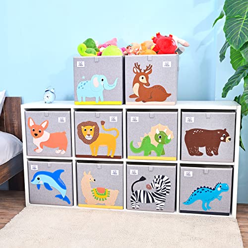 Clcrobd Foldable Animal Cube Storage Bins Fabric Toy Box/Chest/Organizer For Toddler/Kids Nursery, Playroom, 13 Inch (Deer) #TOP4