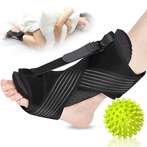 Plantar Fasciitis Night Splint, 2021 Upgraded Adjustable Plantar Fasciitis Relief Night Splints for Plantar Fasciitis, Foot Drop Ankle Pain, Heel Pain, Achilles Tendonitis Support (Blue) (Black)