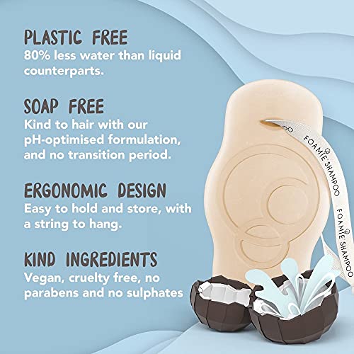FOAMIE Shampoo Bar, Coconut for Normal Hair, Plastic-Free, pH-Balanced, Soap-Free, No Sulphates or Parabens. Made in the UK. - Image 4