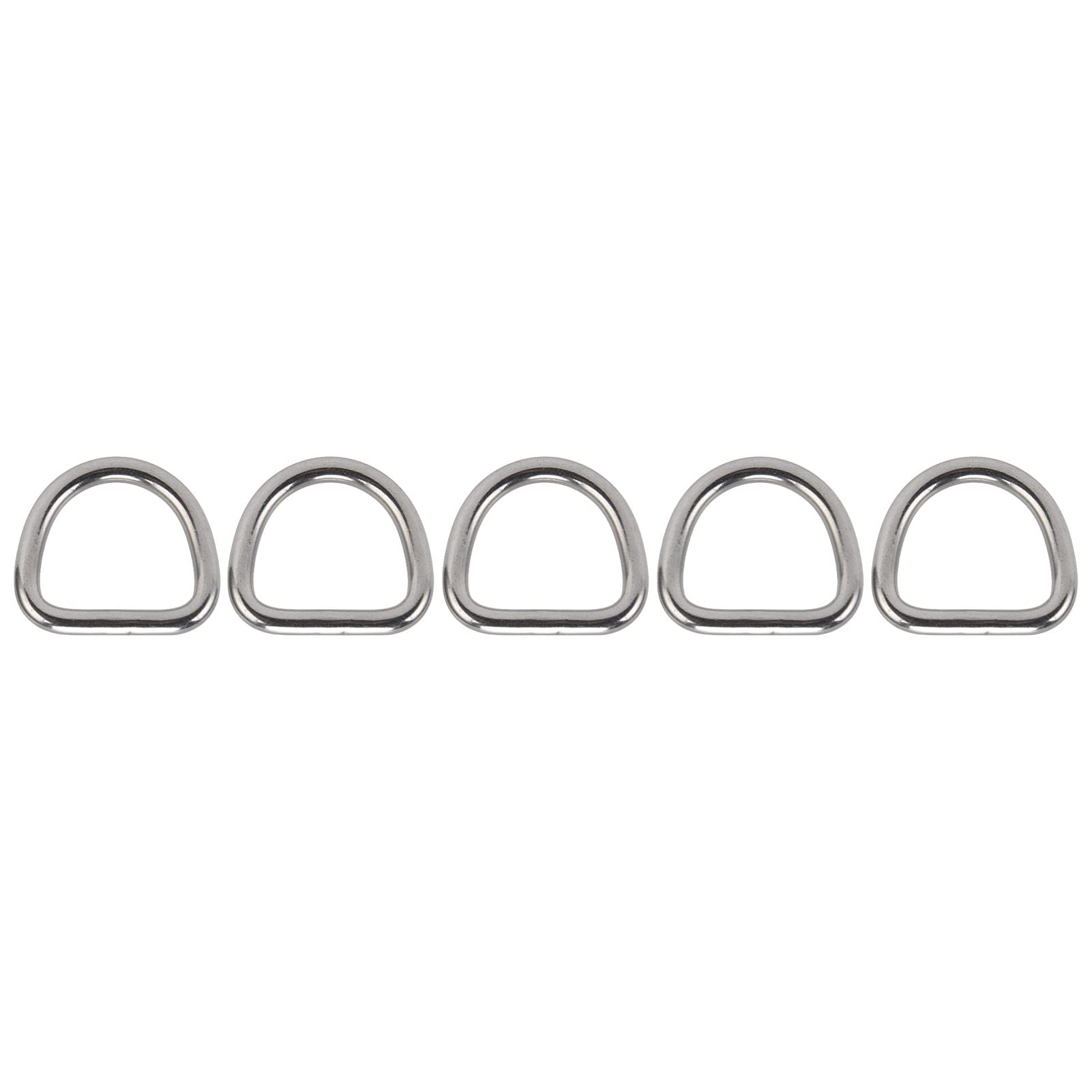 5Pcs 316 Stainless Steel Welded D Rings Glossy Rustproof Hardware for Rigging Anchoring Fixed Tarpaulins Marine and industrial hardware
