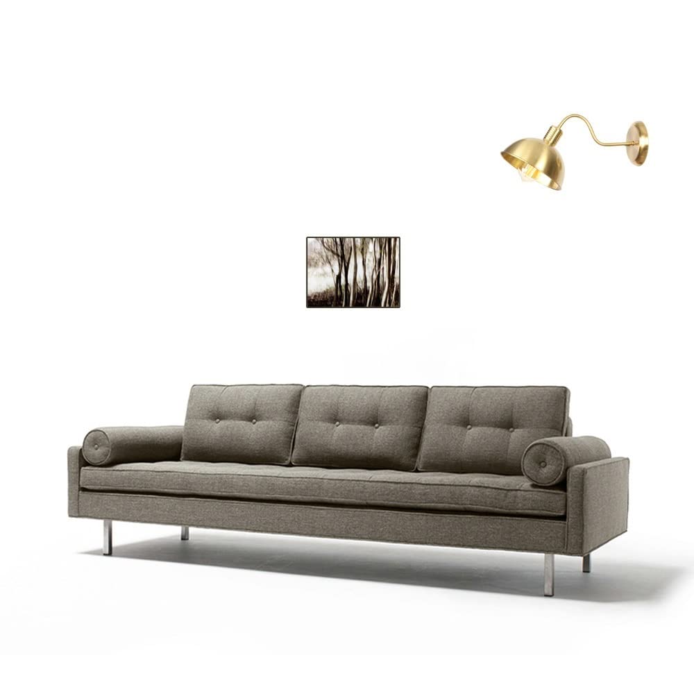 VINTAG Aplique de Pared Industrial Apliques de Pared de latón Apliques de iluminación E27 Lámparas de Pared de ático con Pantalla de latón de 20 cm de diámetro - (No Incluye Bombilla)