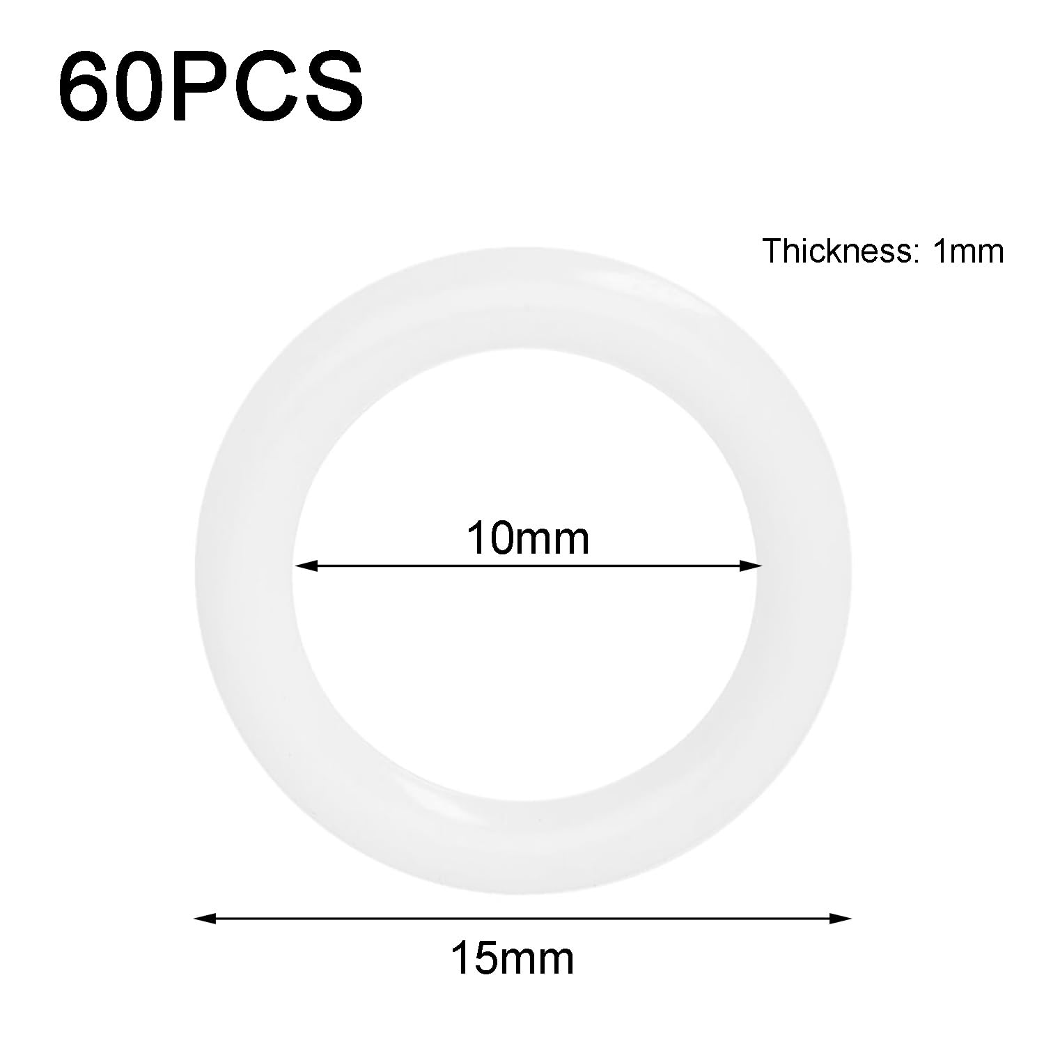 Anelli Di Plastica Per Cerniere Porte - 60 Pezzi, 10x15x1mm, Anti-usura E Anti-rumore