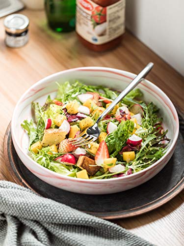 Yhosseun Porcelain Serving Bowl Set Large Serving Bowls For Kitchen, Party, 1.9 Quarts Ceramic Bowl For Salad, Pasta, Fruit, Set Of 2, Marble Pink #TOP6