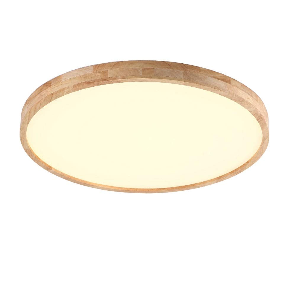 Lámpara de Techo LED de Madera Moderna de 48 W para Oficina, Dormitorio, Cocina, lámpara de Techo de Madera Maciza de Montaje Empotrado con Brillo de 4320 LM, iluminación Elegante para Sala