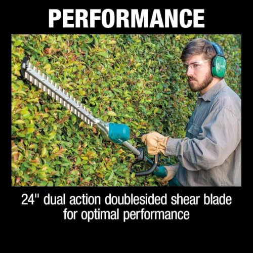 Image of Makita XNU02T Lithium-Ion Brushless Cordless (5.0Ah) 18V LXT 24 inch Pole Hedge Trimmer Kit, Teal
