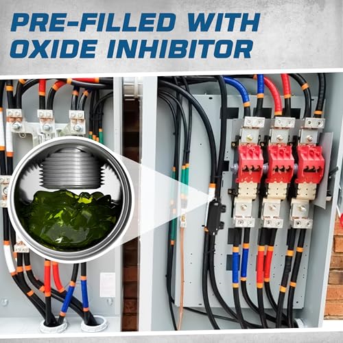 ohlectric 4 pack - insulated wire connector inline black splice for 2-14 wire range lugs with 532 hex screw pre-filled with oxide inhibitor - wire connectors electrical connectors wire tap