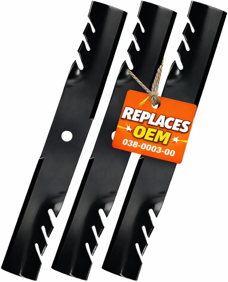 Bad Boy Gator Mulching Mower Blades 54 Inch Deck Zero Turn Models Durable Precision-Balanced Steel Construction Accurate Fit OEM Supplier Grade Replacement for Part 038-0003-00 HeavyDuty - (Set of 3)