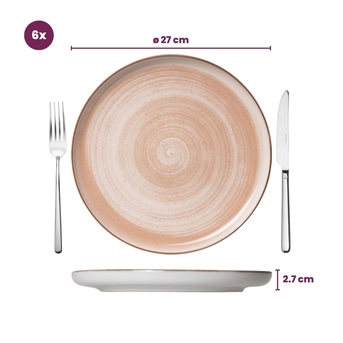 Cosy & Trendy Geschirrset Baltic Peach - 18-teilig / 6 Personen