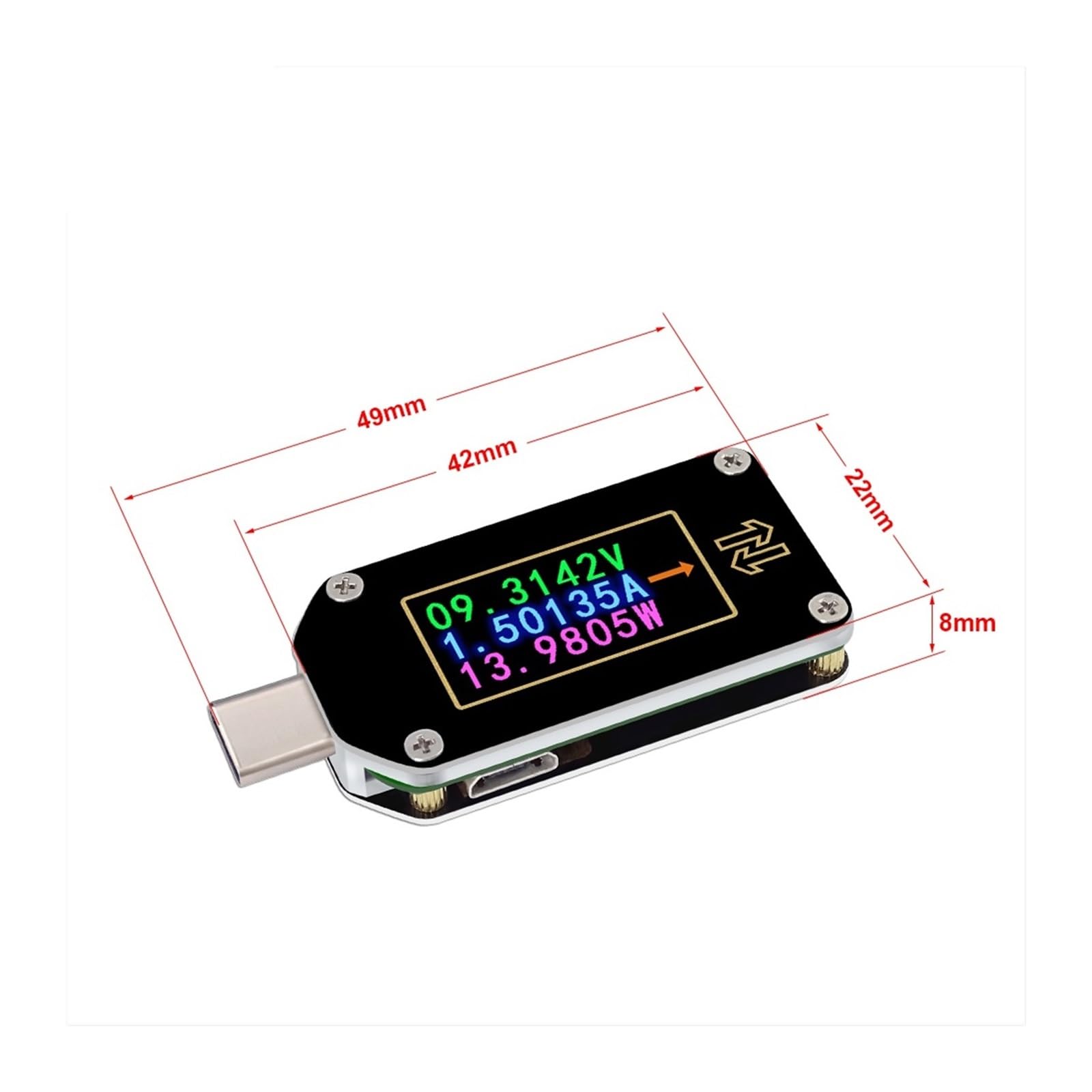 Tester USB TC66/TC66C type-c PD wyzwalacz USB-C woltomierz amperomierz napięcie 2-drożny miernik prądu multimetr PD ładowarka akumulator USB Tester(TC66C)