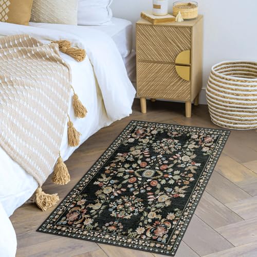 Tapete MUJOO Small Rug Lavable Negro 2x3 Pies miniatura 2