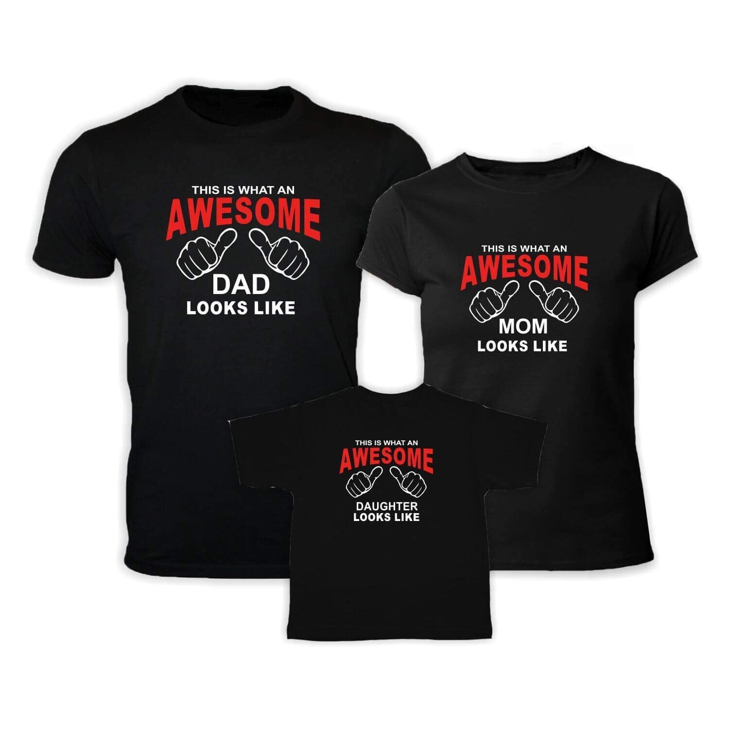 TheYaYaCafeTheYaYaCafe Awesome Matching Family T-Shirts for Mom, Dad and Son Set of 3