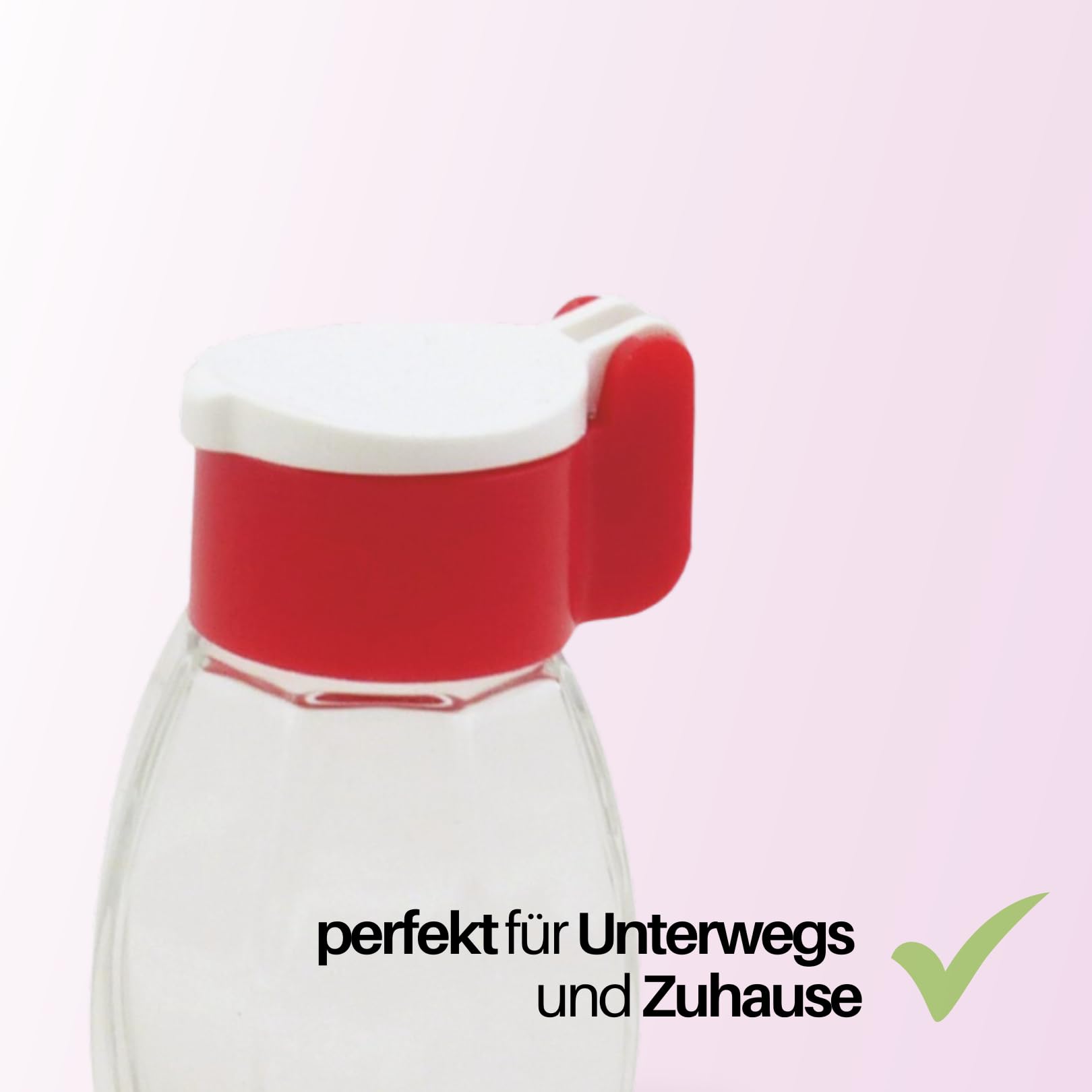 homiez Salz- und Pfefferstreuer 2er Set– zufällige Farbe – kleiner Salzstreuer aus Glas mit Deckel, ideal für unterwegs & Küche, Gewürzglas mit Kappe und abschraubbarem Deckel - Gegen Verklumpen