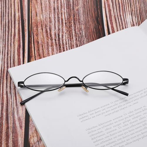 Image of COASION Vintage Small Oval Aesthetic Sunglasses Retro for Women Men Hippie Cool Metal Frame Sun Glasses