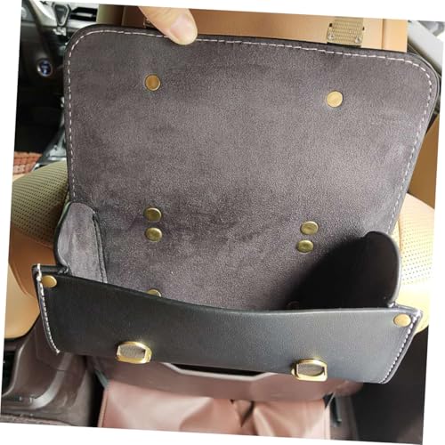 Alforja lateral para motocicleta de cuero con gran capacidad, bolsa para herramientas para manillar y asiento trasero, almacenamiento para motos cruiser y bicicletas miniatura 6