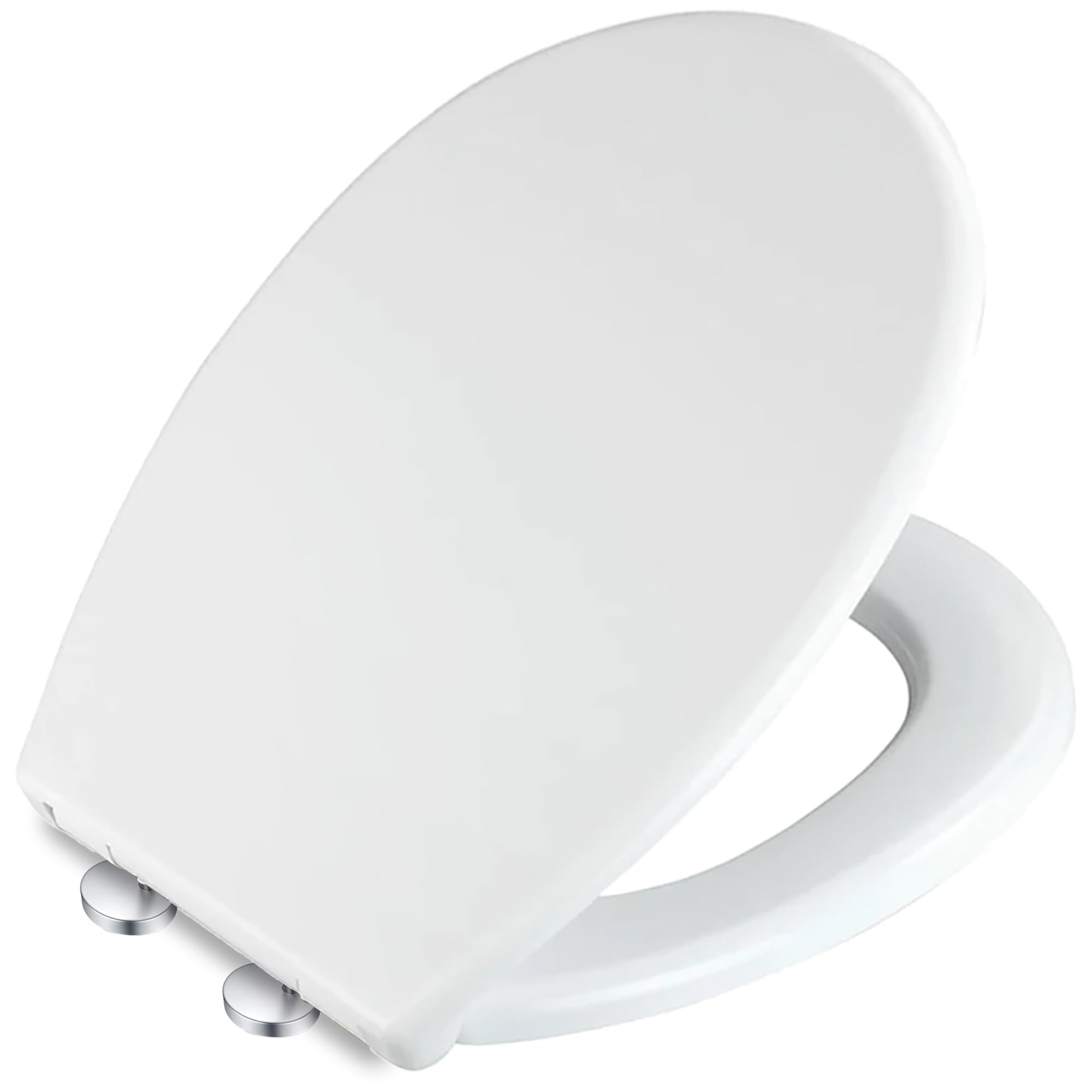 Mass Dynamic White Soft Close Toilet Seat – Plastic Loo Seat With Quick Release, Top Fix Adjustable Hinges, Standard Oval Toilet Seat (450Mm X 370Mm) Pack Of 2