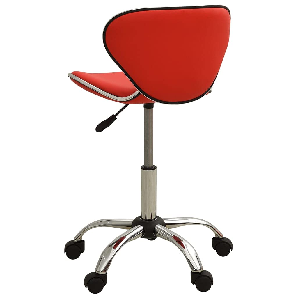 Friseur Rollhocker Rot mit höhenverstellbarer Gasdruckfeder drehbar und kippbar für Salon, Kosmetikstudio, Friseur, Barber, professionell, mit 5 Rollen, 110 kg