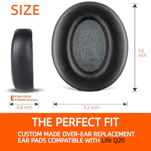 Repuesto de almohadillas Q20 para auriculares Anker Soundcore Life Q20i, cubierta de cojines para oreja con cuero de proteína más suave y espuma viscoelástica, aislamiento de ruido, accesorio de reparación miniatura 5