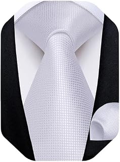 Mens Solid Color Tie and Pocket Square Set Woven Silk Plain Necktie & Handkerchief for Men Wedding Party Formal