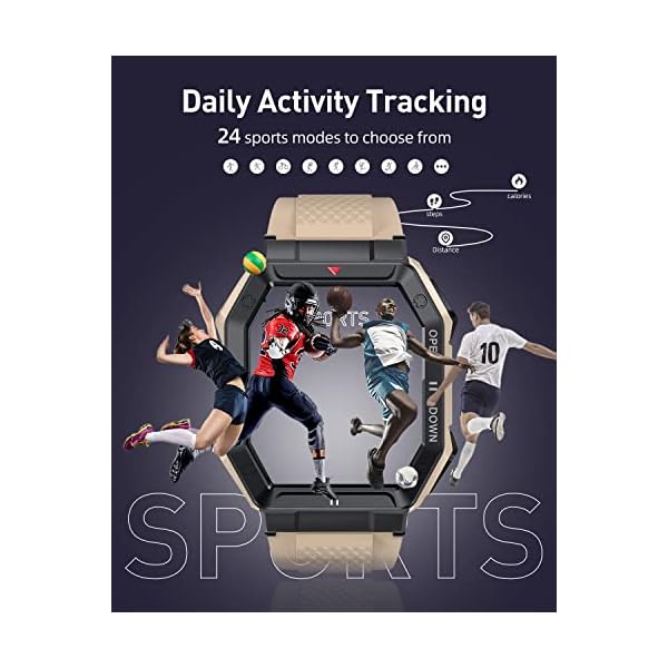 PODOEIL Military Smart Watch for Men with Call (Answer/Make), Outdoor Tactical Sports Smartwatch, Rugged 1.85" HD Big Screen Fitness Tracker, Health Sleep Monitor, Compatible with Android iOS Samsung - Image 6