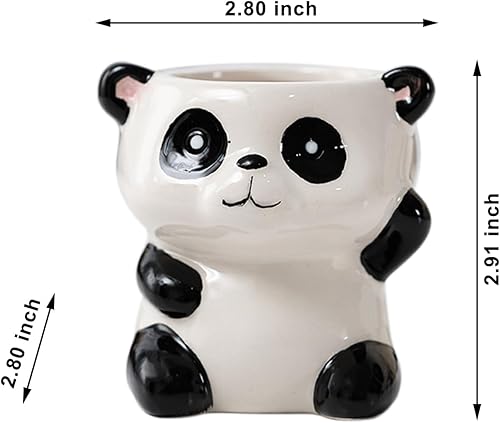 Miniatura 2 de DIYOMR Bonita maceta de animales, mini maceta de cerámica con forma de animal de dibujos animados para suculentas, soporte para plantas de aire