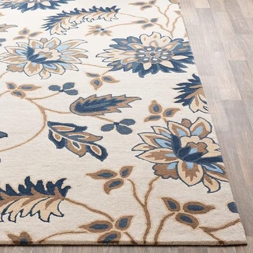 Image of 4x6 Ft Wool Tufted Rug - Compact Handcrafted Carpet for Small Living Rooms, Bedrooms & Study Areas