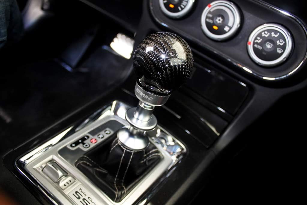 iJDMTOY Gloss Black 2-Inch Real/Genuine Carbon Fiber Shift Knob Ball Compatible with Most 8mm 10mm 12mm M8 M10 M12 1.25 1.50 1.75 Threadings