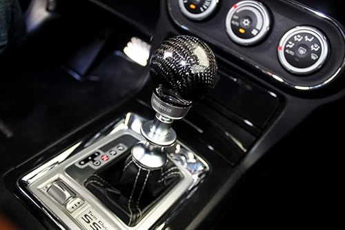 Miniatura 4 de iJDMTOY Pomo de palanca de cambios de fibra de carbono real y genuina de 2 pulgadas, color negro brillante, compatible con la mayoría de roscas de