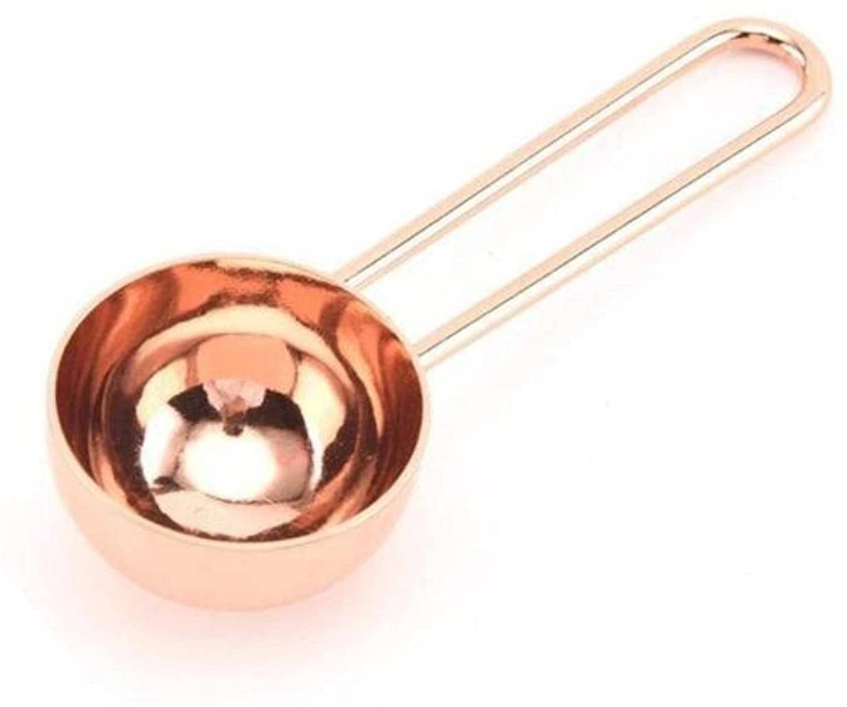 Löffel Restaurants Dicke Kaffee Messlöffel Stahlgriff Messrührmaschine Tee Bohnenlöffel Stahl Kaffeeschaufel Griff 9,5 cm Esslöffel Hause(Rosegold)