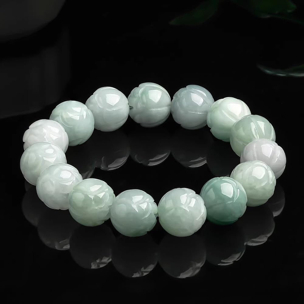 Bracciali, bracciali da Donna, Braccialetto Feng Shui in Giada Verde da Donna, Cordino in Vera giadeite Yoga