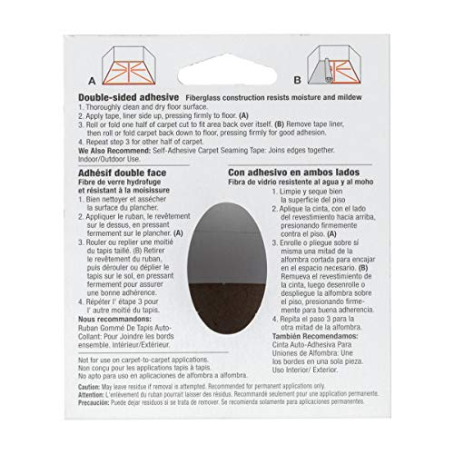 Image of Duck Brand 286373 Indoor /Outdoor Carpet Tape, 1.41-Inch x 42 Feet White, Pack of 6.