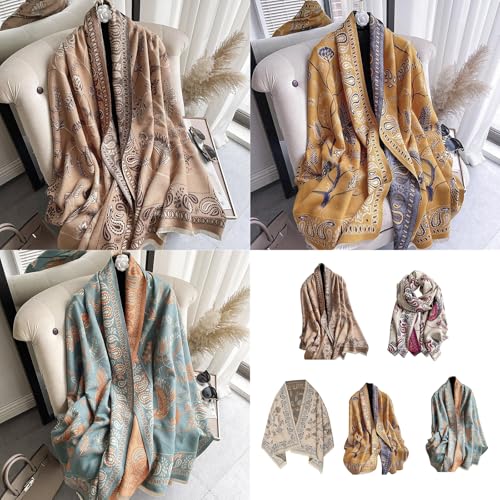 Châle en cachemire pashmina chic et cape réversible pour l'hiver