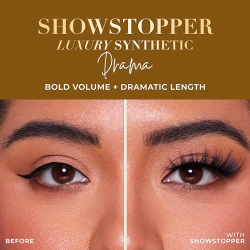 Lilly Lashes Luxury Synthetic DRAMA False Eyelashes, Full Length Lash Extension 17mm, Ultra Dramatic Look & Volume, Round Shape, Reusable Fake Lashes 15x, Lash Glue not Included (Showstopper) - Image 4