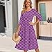 Womens Dress Crewneck 3/4 Sleeve Dress A-Line Fashion Printed Dresses with Pockets Comfy Flowy Casual Loose Sundress