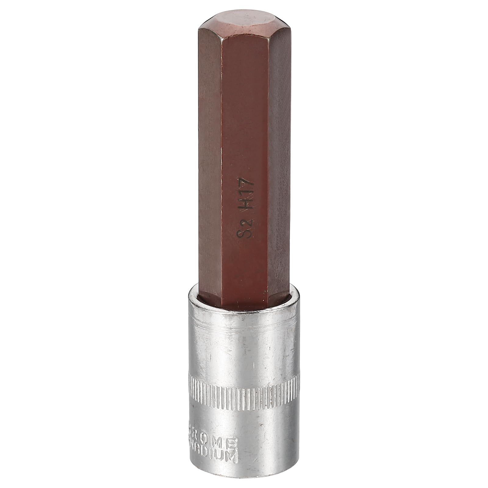 sourcing map Hex Bit Socket 1/2" Drive H17 S2 Steel Hexagonal Head Long Screwdriver Drill Bits CR-V Steel Socket Adapter for Home Auto Axle Hex Nuts Bolts Repair