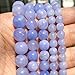 Cuentas de piedra natural de 4-10 mm Turquesas Ágatas de lava Ojo de tigre Cuentas espaciadoras redondas sueltas para la fabricación de joyas Accesorio de pulsera de bricolaje-Blue Angelite Jade, Chi
