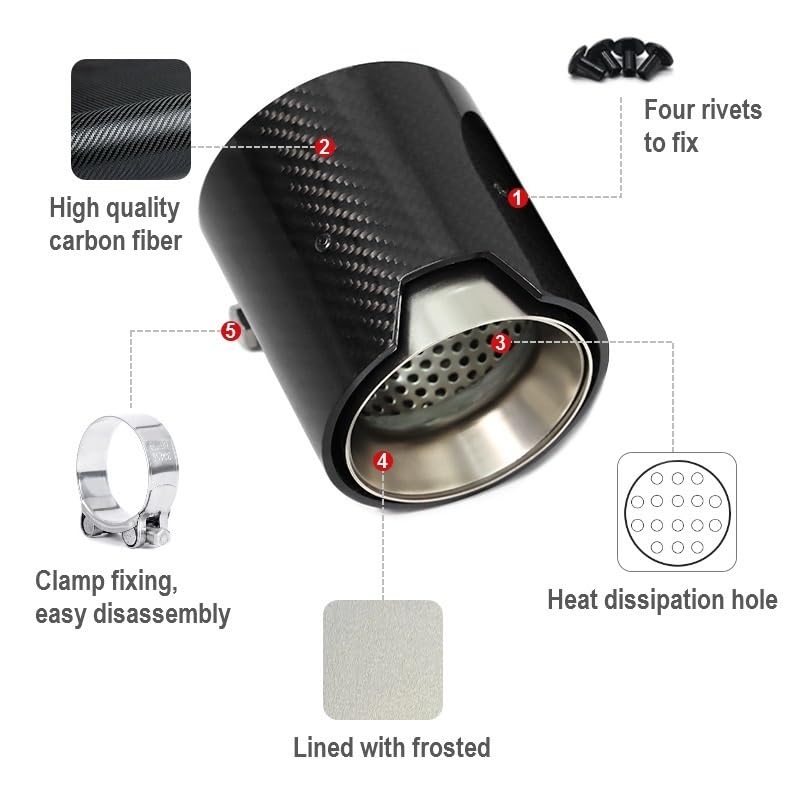 Puntas de escape de carbono ID60mm para lucir un silenciador trasero deportivo en tus rutas de carretera 4