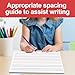 AmazingSpark 50 Sheet 4-Color Raised Line Paper for Handwriting Practice, Wide Ruled Portrait Writing Paper for Beginner Kids Teachers Students Sensory with Line, 12 x 9 Inch