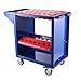 BestEquip CAT40 BT40 Tool Cart 35 Capacity CNC Tooling trolley Blue 40 Taper Tool Holders Shelf Cart with Two Swivel and Two Fixed Casters
