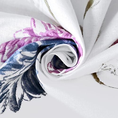 Image of Divine Casa 100% Cotton 144 TC Single Bedsheet with 1 Pillow Cover | Soft Comfortable Bed Sheet for Single Bed | Breathable Printed Bedding Set | 145 x 223 cm (Blue Pink, Floral)