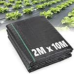 2m x 10m Weed Membrane 2m Wide 10m Long Woven Garden Weed Control Sheet Water Permeable Landscape Fabric Ground Cover Thick Durable Easy Cut Holes for Plants Under Gravel Mat Stop Weeds Grass Growth