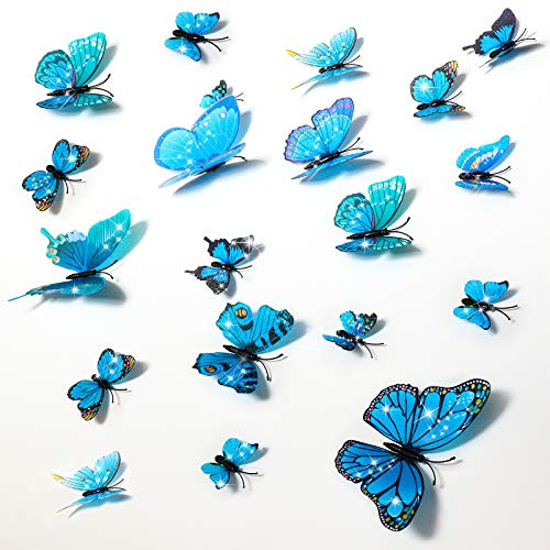 48 Pieces Glitter 3D Butterfly Wall Stickers Removable Butterfly Wall Decals Bling Lively Butterfly Wall Mural For Diy Party Office Home And Room Decoration (Single Layer) #TOP3