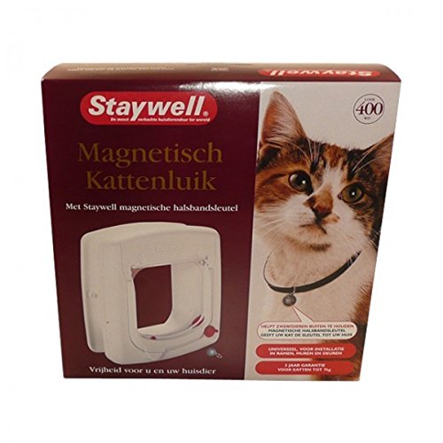 Staywell Gatos Puerta 400, Blanco, magnético, gato Tapa