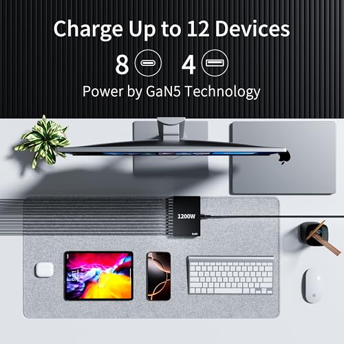 1200W USB C Charger Block Fast 12 Port MacBook Pro Charging Station - image 3