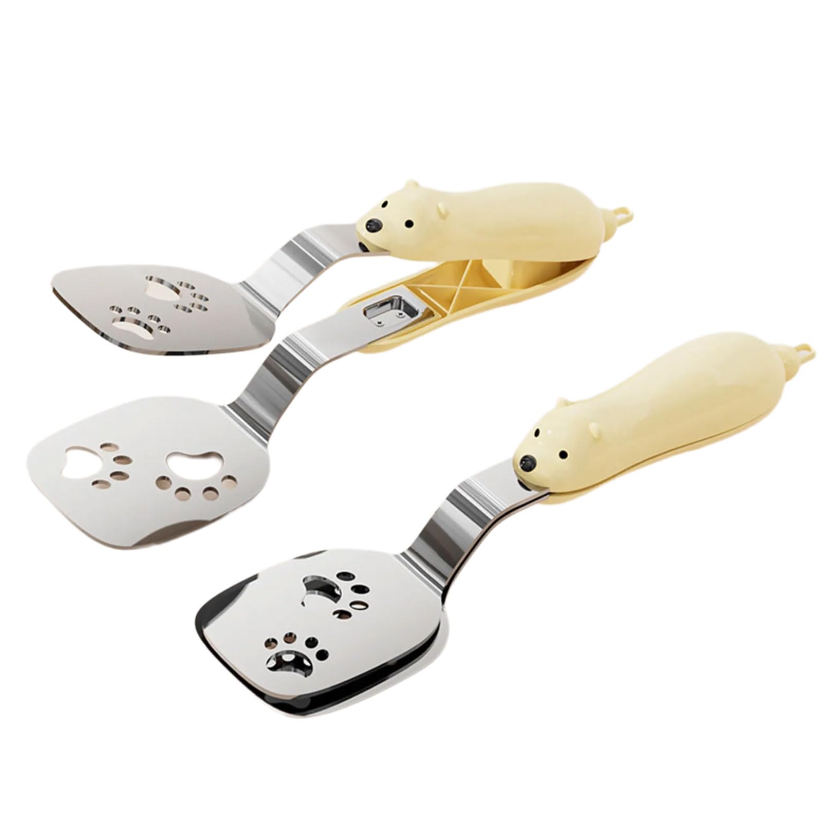 Buxuaaaa Advanced 2 Piece Fish Spatula and Food Tongs Set for BBQ Cooking Baking Ergonomic Food Flipping Spatula