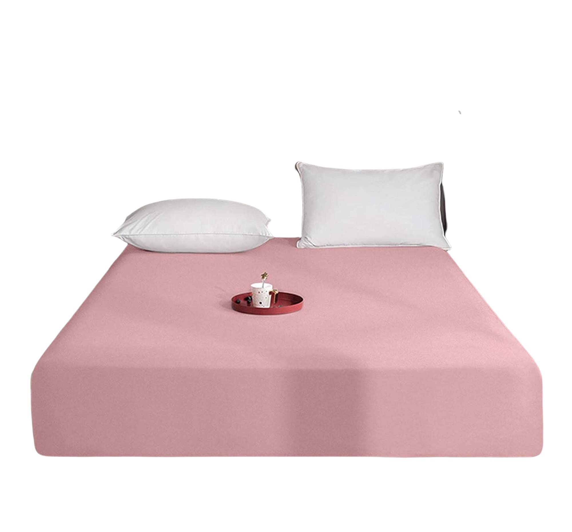 Queens Land Home Pink Extra Deep (40Cm) Easycare & Long Lasting Pollycotton Fitted Sheet. (, Double)