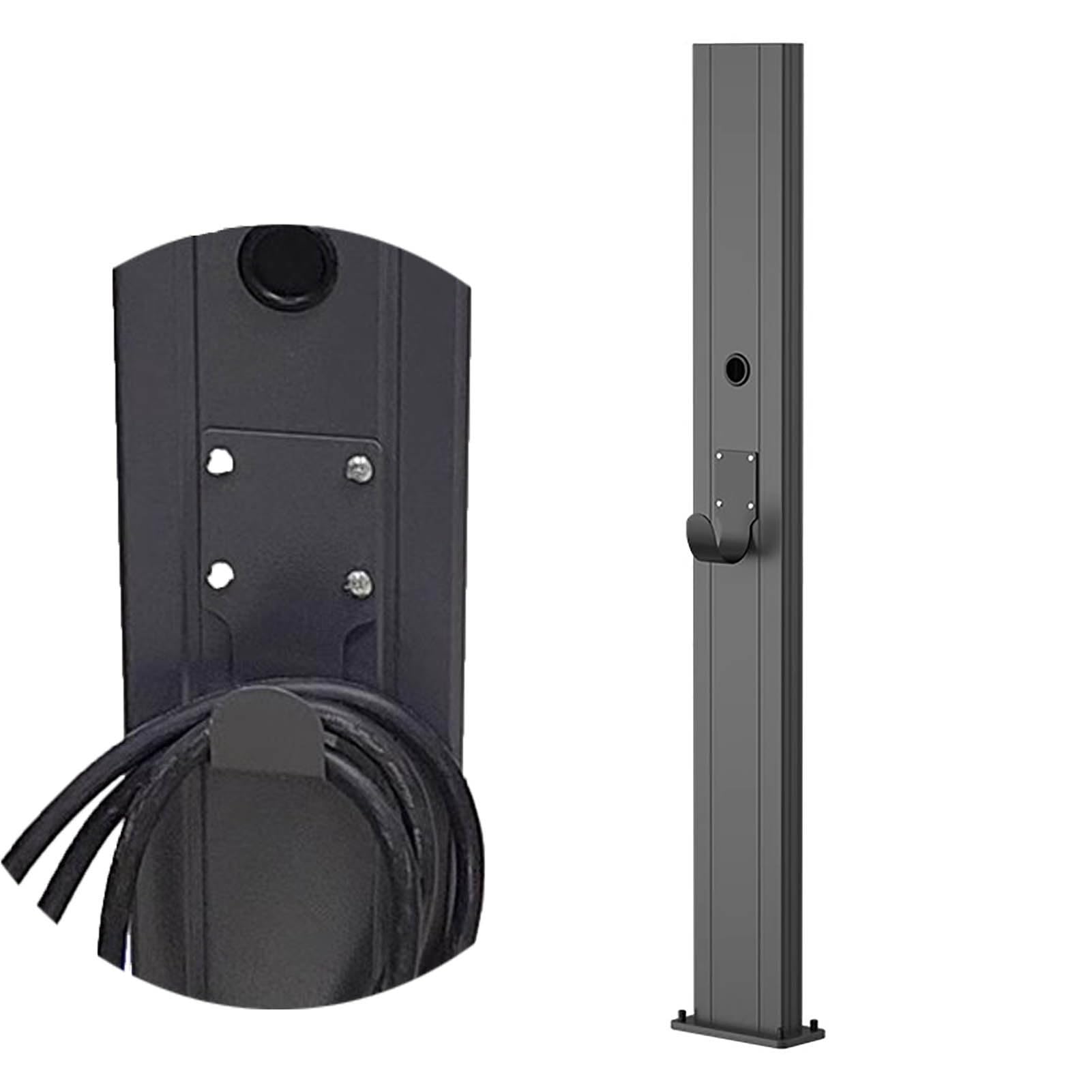EV Charging Station - Free Standing Car Charger Post for Indoor/Outdoor Use - Durable Charging Column with Hook