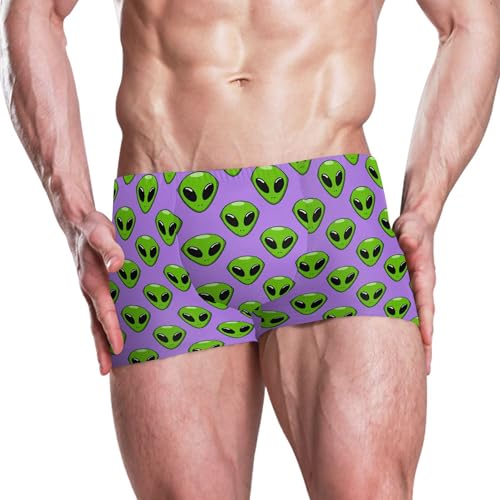 Cute Alien UFO Mens Swim Trunk Swimwear Bathing Suit Swim Brief Square Leg Board Short S B04040172